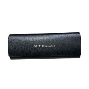 Burberry Black Leather Sunglasses Case with Gold Logo